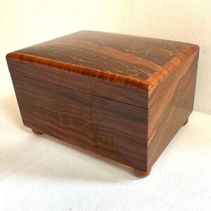 Vtg Franz Carl Weber Wood Grain Music Box Art Deco Style Moulin Rouge Limelight